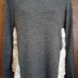 Grey long sleeve with crochet sides